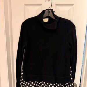 Kate Spade Black and White Polka Dot Turtleneck Sweater